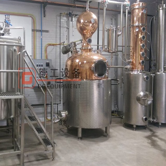 DEGONG Copper kommersiell destillationsutrustning 500-2000 liter vodka hylla destillerare